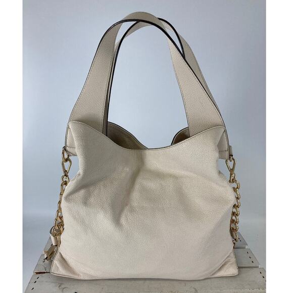 MICHAEL KORS, IVORY PEBBLED LEATHER SHOULDER BAG (ASIS) - Picture 5 of 15